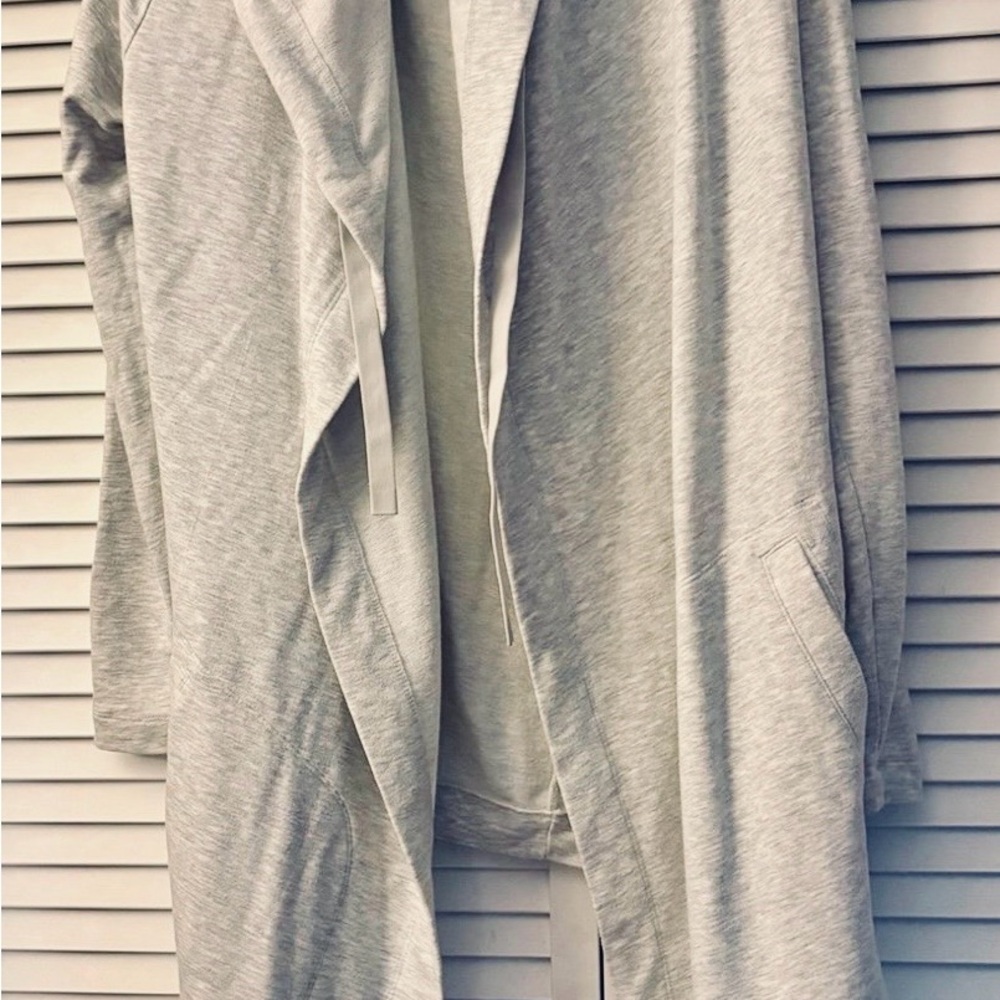 Athleta Light Gray Open-Front Cardigan